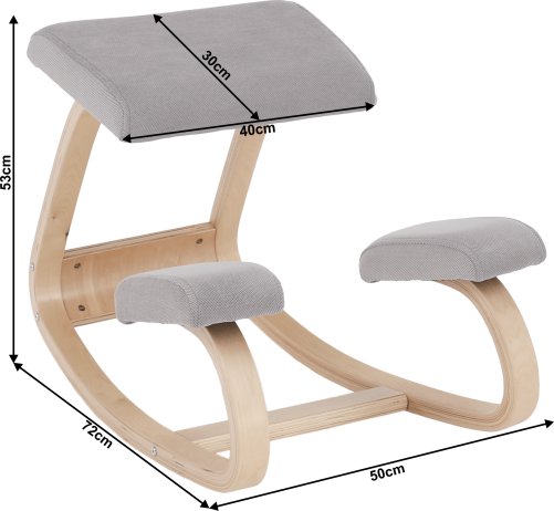 Ergonomická klekačka RENAR, šedohnědá taupe / přírodní