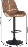 Barová židle, hnědá Velvet látka CHIRO NEW