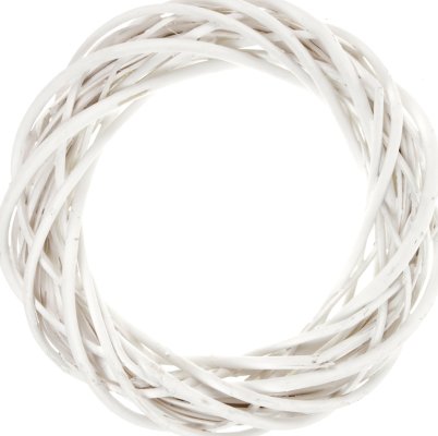 Bílý proutěný věnec 15 cm
