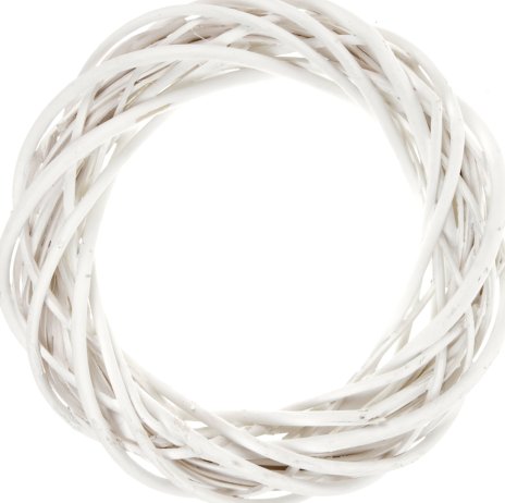 Bílý proutěný věnec 15 cm