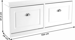 Botník, 2-řadový, bílá, SEBER TYP 4