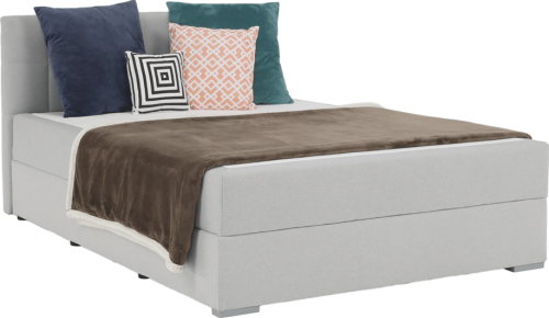 Boxpringová postel 120x200, světle šedá, FERATA KOMFORT