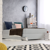Boxpringová postel 120x200, světle šedá, FERATA KOMFORT
