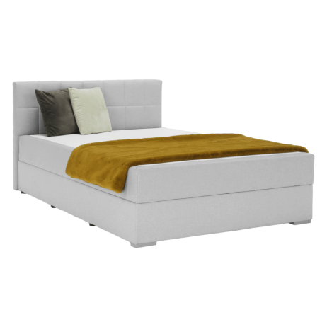 Boxpringová postel 120x200, světle šedá, FERATA KOMFORT