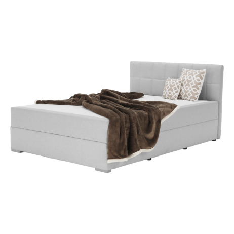 Boxpringová postel 120x200, světle šedá, FERATA KOMFORT