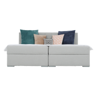 Boxpringová postel 160x200, světle šedá, FERATA KOMFORT