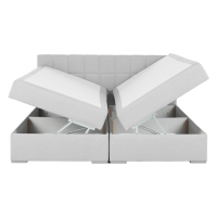Boxpringová postel 160x200, světle šedá, FERATA KOMFORT