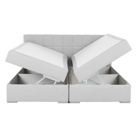 Boxpringová postel 160x200, světle šedá, FERATA KOMFORT