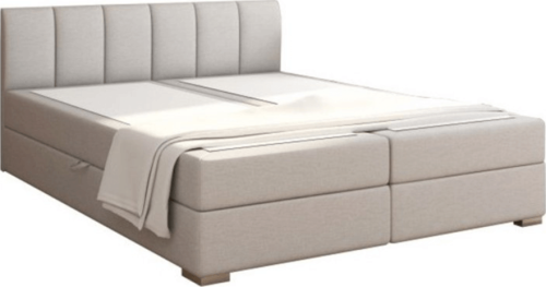 Boxpringová postel 160x200, světle šedá, RIANA KOMFORT