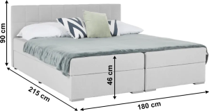 Boxpringová postel FERATA Komfort 180x200, světle šedá