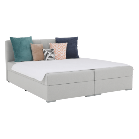 Boxpringová postel FERATA Komfort 180x200, světle šedá