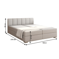 Boxpringová postel RIANA KOMFORT, 180x200, světle šedá