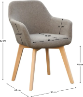 Designové křeslo, hnědá/buk, CLORIN NEW