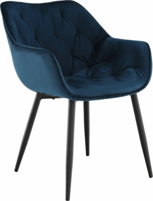 Designové křeslo, modrá Velvet  látka, FEDRIS