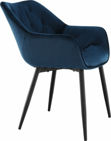 Designové křeslo, modrá Velvet  látka, FEDRIS