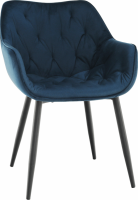 Designové křeslo, modrá Velvet  látka, FEDRIS
