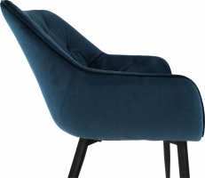 Designové křeslo, modrá Velvet  látka, FEDRIS