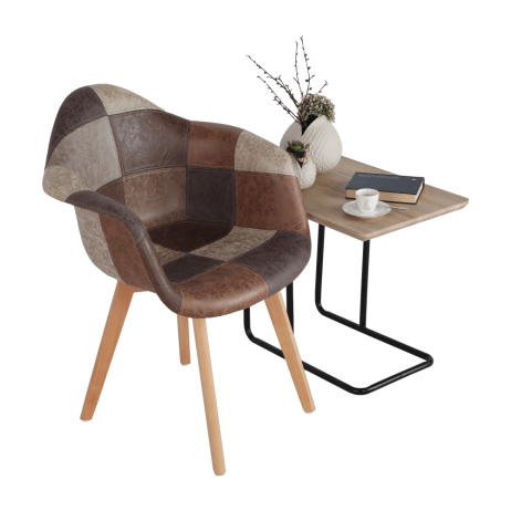 Designové křeslo TERST, patchwork / buk