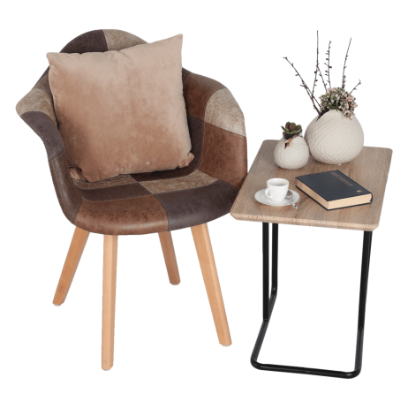 Designové křeslo TERST, patchwork / buk