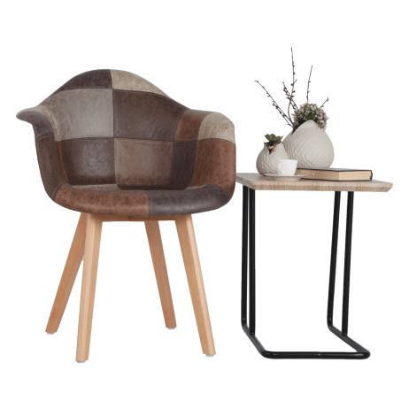Designové křeslo TERST, patchwork / buk