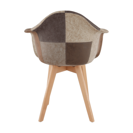 Designové křeslo TERST, patchwork / buk