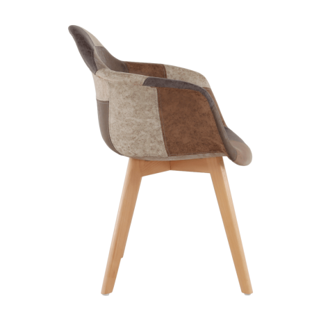 Designové křeslo TERST, patchwork / buk