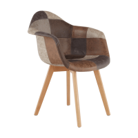 Designové křeslo TERST, patchwork / buk