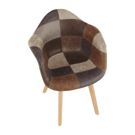 Designové křeslo TERST, patchwork / buk