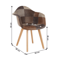 Designové křeslo TERST, patchwork / buk