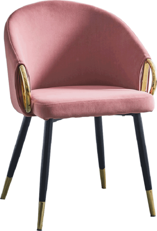 Designové křeslo, růžová velvet látka / gold chrom zlatý, DONKO