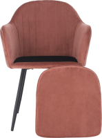 Designové křeslo, růžovohnědou Velvet látka, ZIRKON
