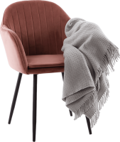 Designové křeslo, růžovohnědou Velvet látka, ZIRKON