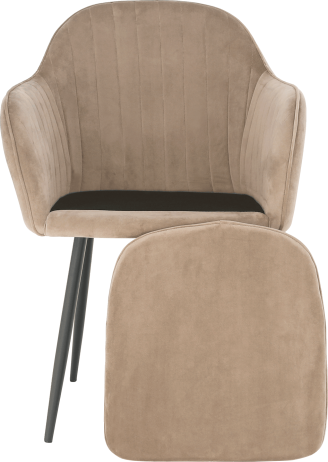 Designové křeslo, šedohnědá Taupe Velvet látka, ZIRKON