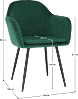 Designové křeslo, smaragdová Velvet látka, ZIRKON