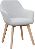 Designové křeslo, světlešedá/ buk, CLORIN NEW
