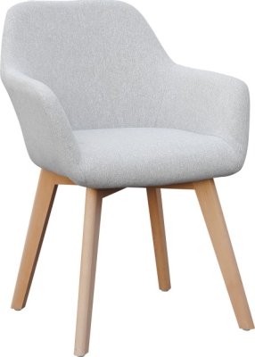 Designové křeslo, světlešedá/ buk, CLORIN NEW