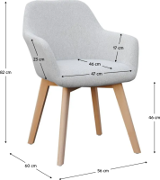 Designové křeslo, světlešedá/ buk, CLORIN NEW