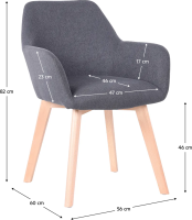 Designové křeslo, tmavě šedá/buk, CLORIN NEW