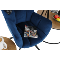 Designové otočné křeslo KOMODO, modrá Velvet látka/černá