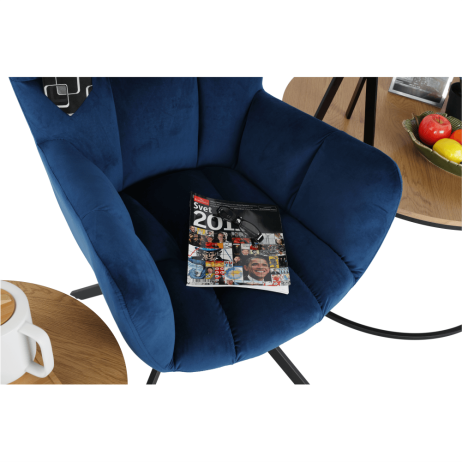 Designové otočné křeslo KOMODO, modrá Velvet látka/černá