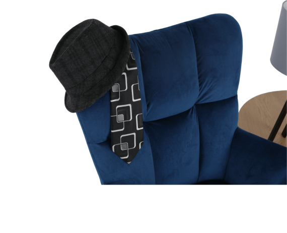 Designové otočné křeslo KOMODO, modrá Velvet látka/černá