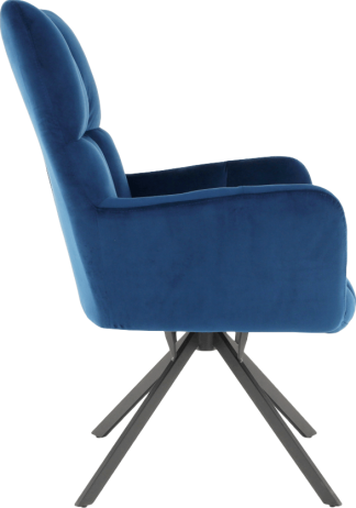Designové otočné křeslo KOMODO, modrá Velvet látka/černá