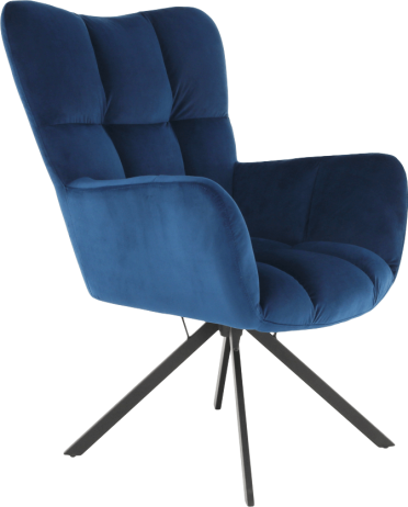 Designové otočné křeslo KOMODO, modrá Velvet látka/černá