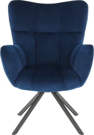 Designové otočné křeslo KOMODO, modrá Velvet látka/černá