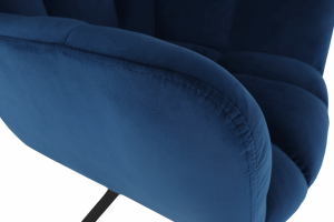 Designové otočné křeslo KOMODO, modrá Velvet látka/černá