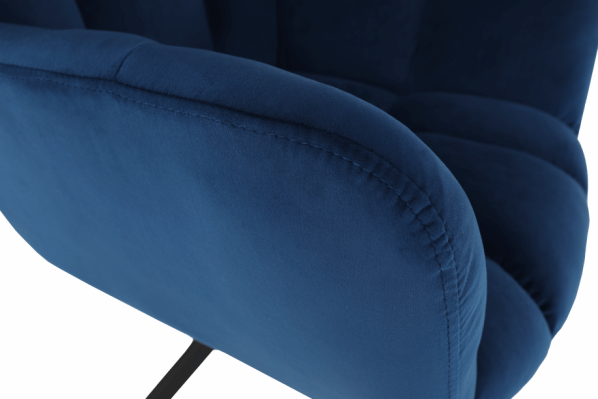 Designové otočné křeslo KOMODO, modrá Velvet látka/černá