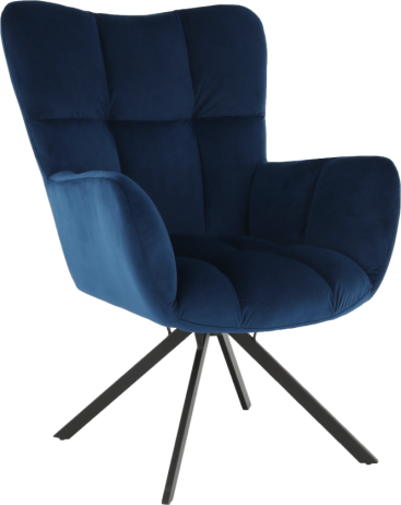 Designové otočné křeslo KOMODO, modrá Velvet látka/černá