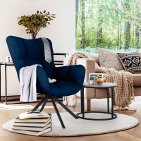 Designové otočné křeslo KOMODO, modrá Velvet látka/černá