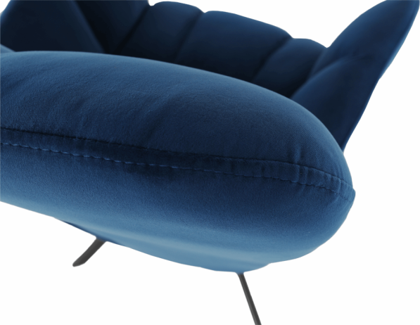 Designové otočné křeslo KOMODO, modrá Velvet látka/černá