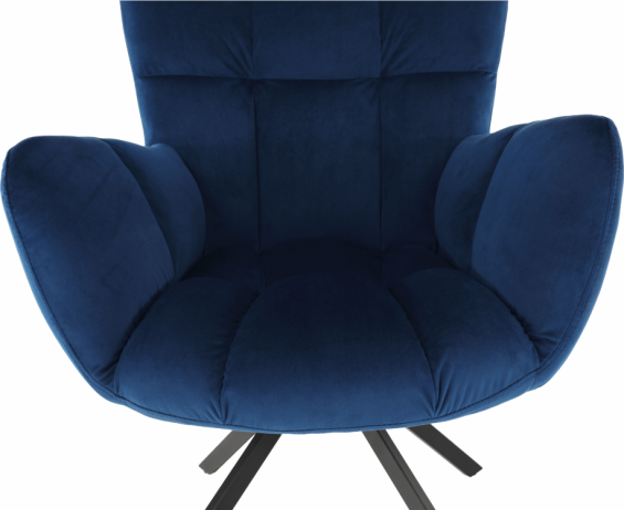 Designové otočné křeslo KOMODO, modrá Velvet látka/černá